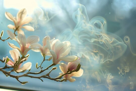 Carrying air scent from magnolia flowers