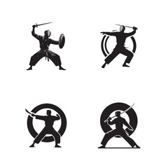 Arnis Player Silhouette Vector Illustration