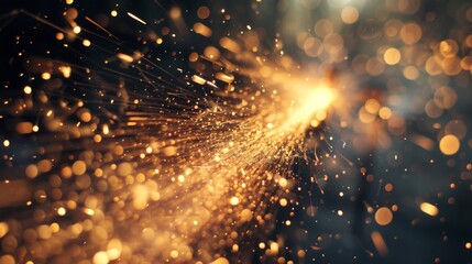 Fototapeta premium A dynamic photograph capturing grinding sparks flying from metal