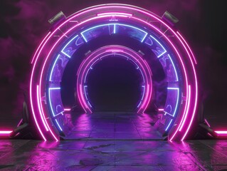 Fototapeta premium Futuristic Neon Portal.
