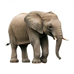 Obraz premium Grey Baby Elephant isolated on white background