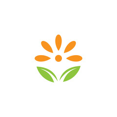 Obraz premium sun leaf logo vector template art design