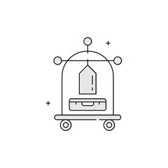 Luggage Cart Vector Icon Design