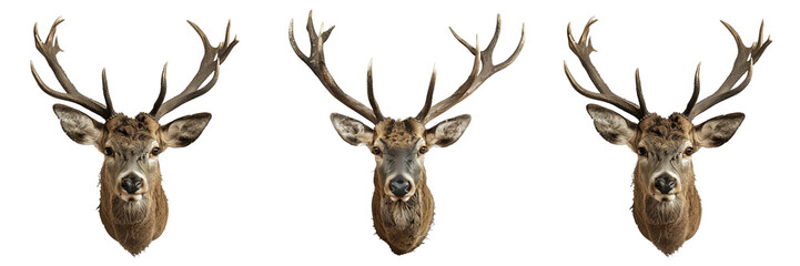 Naklejka premium set of a taxidermy rabbit in a sitting position on a transparent background