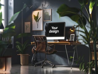 Modern Tech Startup Poster MockupContemporary Elements and Sleek Design