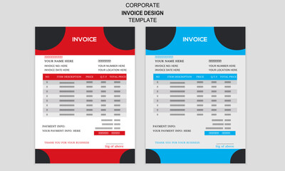 Obraz premium modern corporate invoice template layout with colour variation