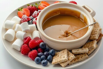 Luscious Caramel Fondue with Fresh Fruit and Juicy Berries