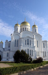 Orthodox church against the sky on a summer day.