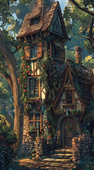Fototapeta premium house in the forest