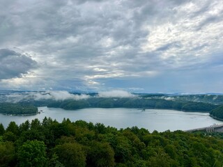 Lake Solina is a largest in Poland water reservoir surrounded by a characteristic landscape of mountains covered with forest and plenty of beaches with tourist infrastructure.