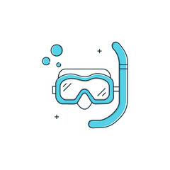 Snorkeling Mask, Swimming Gear Vector Icon Design