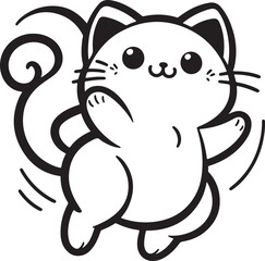T-shirt cartoon cute and happy cat, Love, Silhouette,vector, outline, white background