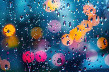 beautiful minimalism rain drops on glass, creating a serene and calming effect. ai generative