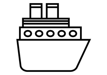 Icono negro de crucero en fondo blanco