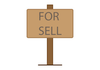 Cartel de madera con texto de en venta