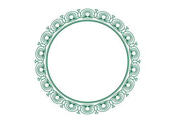 Marco verde floral y elegante en círculo