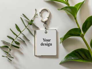Playful Fun Blank Keychain Mockup - Customizable Design Template for Creative Projects