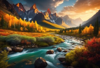 Fototapeta premium breathtaking dramatic scenic overlook panoramic view beauty, vista, nature, landscape, horizon, picturesque, stunning, magnificent, grand, outdoors