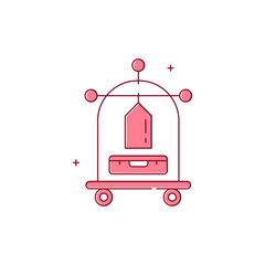 Luggage Cart Vector Icon Design