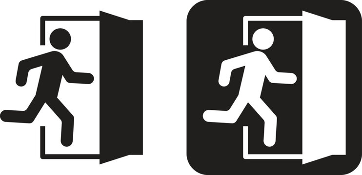 Walk through evacuation door icon. Outline Walk through evacuation door vector icon for web design isolated on white background