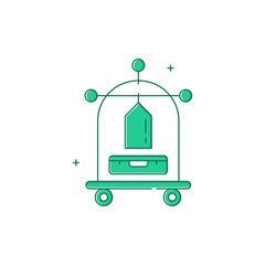 Luggage Cart Vector Icon Design