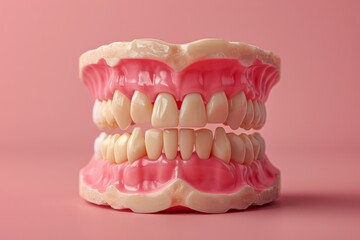 Fototapeta premium Dental Model on Pink Background