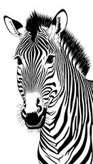 Fototapeta premium Giant Zebra Illustration in Monochrome