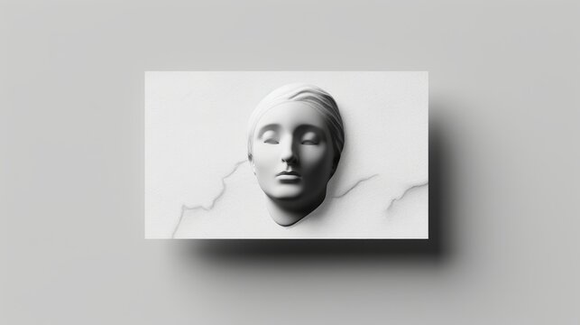 Recto-verso business card design for a photographer, recto featuring a black and white portrait, verso side with clear contact information and stylish logo, contemporary and refined