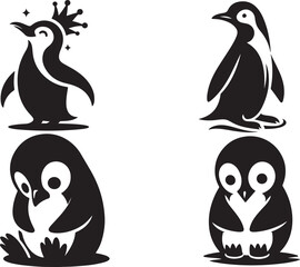 Penguin silhouette vector illustration.eps