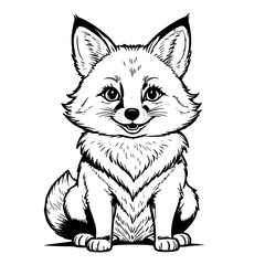 Obraz premium Fox in the Wilderness: A Charming Illustration of Nature