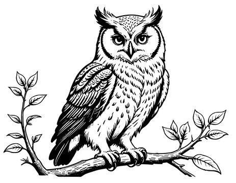 recommend clip art: Night Owl Sketch: A Naturalistic Drawing of a Nocturnal Bird