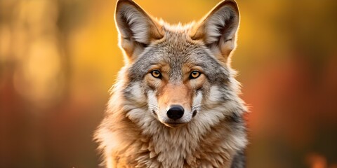 Portrait of a coyote Canis lupus a detailed depiction of the animal. Concept Wildlife Photography, Animal Portraits, Coyote Canis lupus, Detailed Depiction