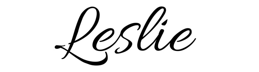 Leslie - colore nero - parola nome scritta - ideale per websites, presentazioni, biglietti, banners, sweatshirt, stampe, cricut, silhouette, sublimazioni, etichette, adesivi