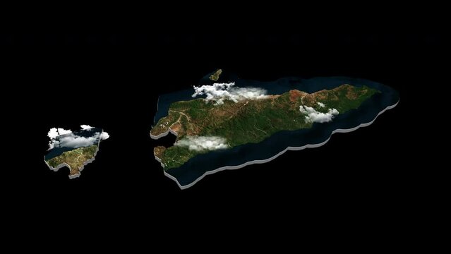 Timor Leste (East Timor) 3D Country Map Animation Transparent Alpha