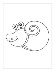 Hand Drawn Sea animal Outline Illustration for coloring page