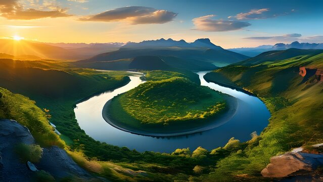 JPG Earth Healing, Realistic, Real World, Mountains and River