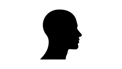 silhouette of a person, simple profile picture in vector, profile picture head from side