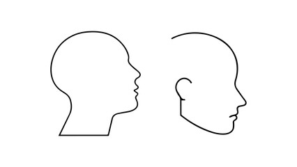 silhouette of a person, outline of profile picture head, outline of head from side in vector