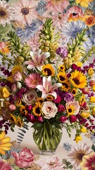 Beautiful bouquet flower for background