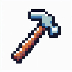 Obraz premium Pixelated classic hammer gamer avatar icon