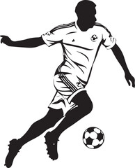 Naklejka premium Soccer Wall Decal Sticker, vector black color silhouette 