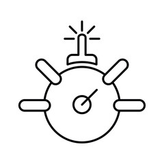 Deadline outline icon. Bomb exploding that contains clock. Deadline, timebomb, limited time offer icon design. Editable stroke