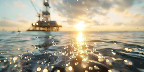 Fototapeta premium A drilling rig extracts oil from the ground through drilling operations. Concept Drilling, Oil Extraction, Drilling Rig Operations, Oil Industry, Petroleum Exploration