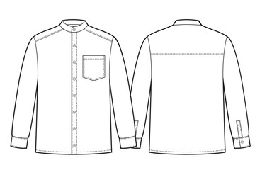 Mens shirt with stand-up collar