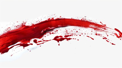 Red brush stroke isolated over white background, red lipstick