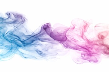 Ethereal Colorful Smoke on White Background