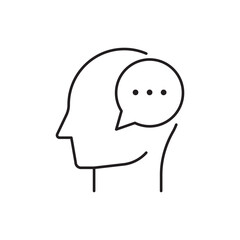 Fototapeta premium Thinking man icon design, isolated on white background, vector illustration