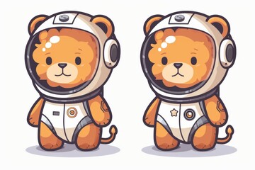 Fototapeta premium Cute Teddy Bears in Space Suits
