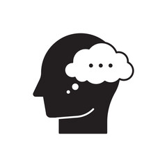 Thinking man icon design, isolated on white background, vector illustration