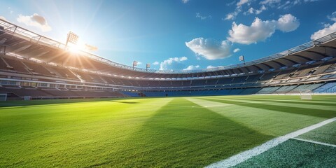 Empty football field for sporting events